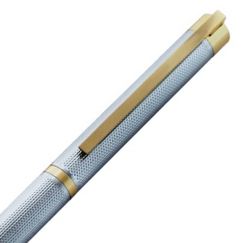 Silver Zigzag Ball Pen with Golden Clip - For Office, College, Personal Use - Hubli