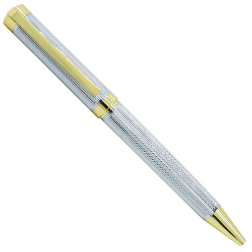 Silver Ball Pen with Golden Clip - For Office, College, Personal Use - Tirunelveli