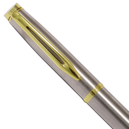 Full Silver Ball Pen with Golden Clip - For Office, College, Personal Use - Malegaon
