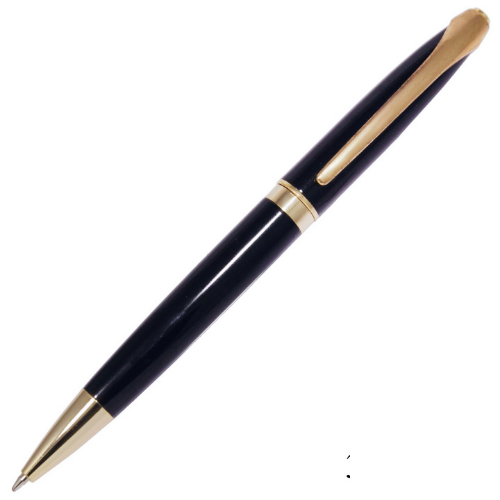 Black Ball Pen with Golden Clip - For Office, College, Personal Use - Solapur