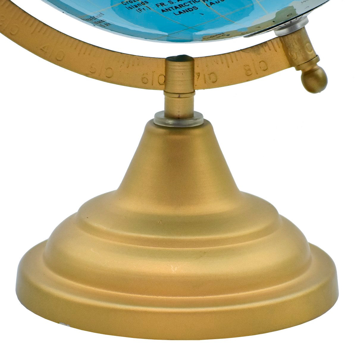 Golden Base 8 Inch Blue World Globe Table Top - For Shops, Schools, Corporates, Office Use, Corporate Gifting JAWGDB8IN