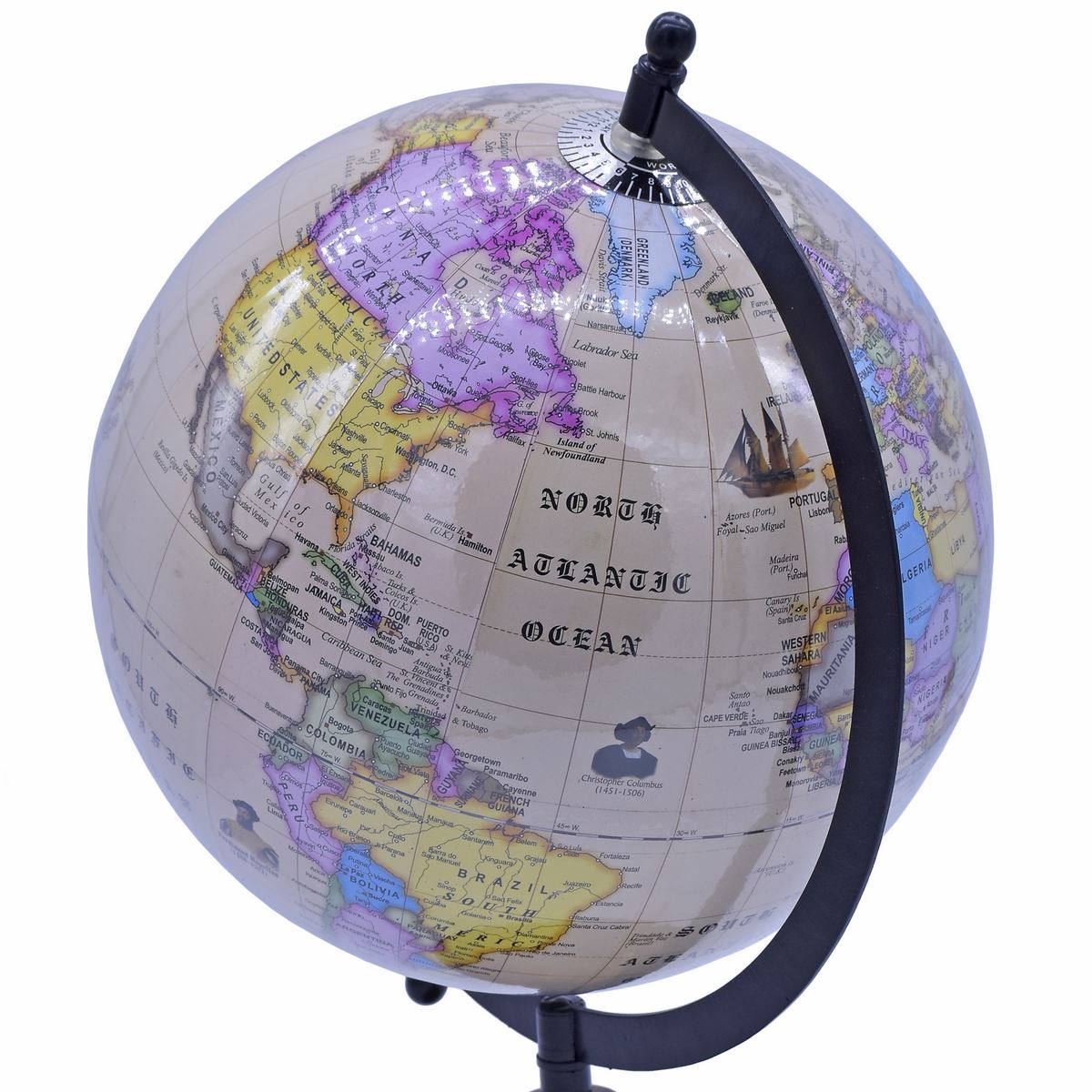 Wooden Base 8 Inch Blue World Globe Table Top - For Shops, Schools, Corporates, Office Use, Corporate Gifting JAWGDCW8IN