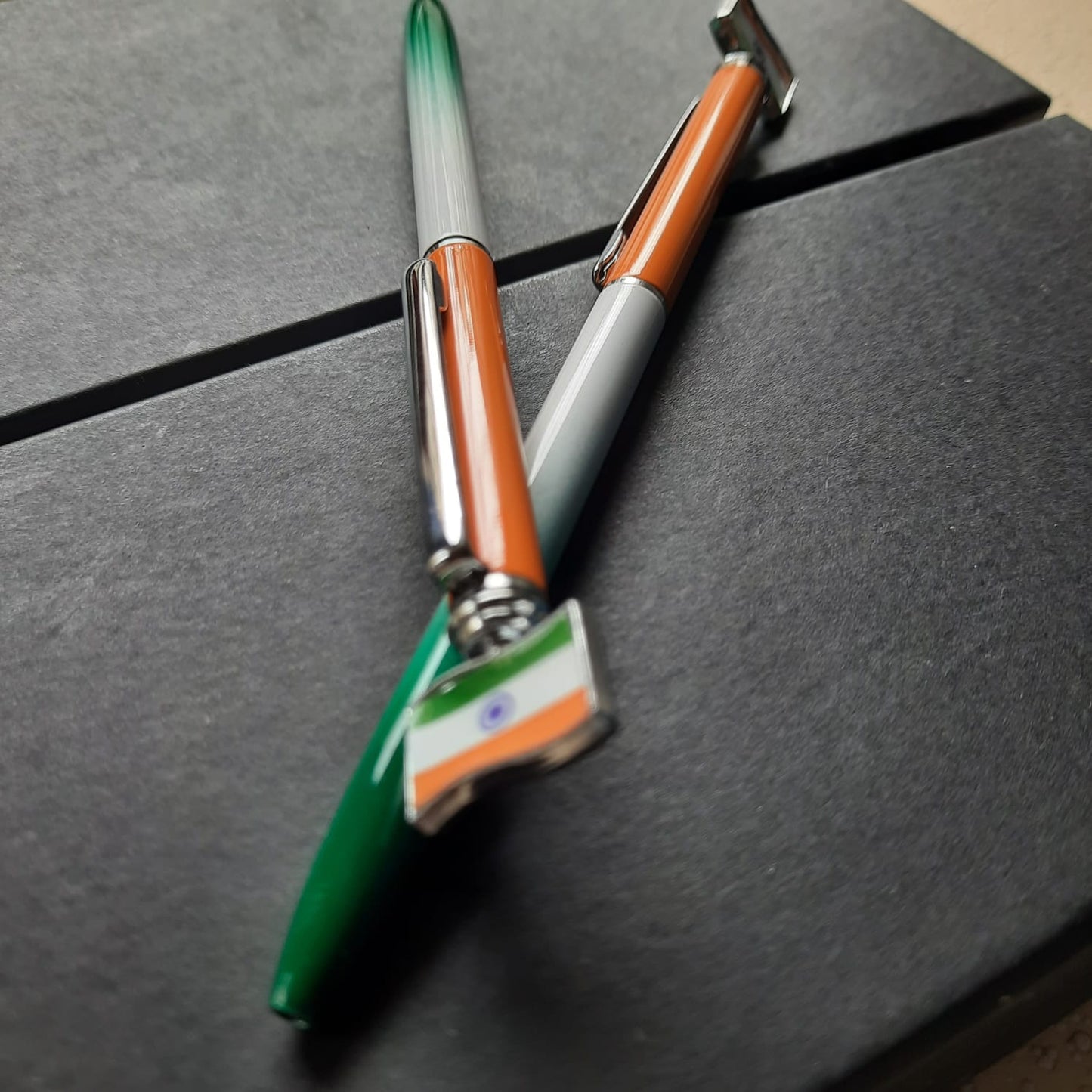 Metal Indian Flag Tricolor Unbreakable Metal Pen - Independence Day or Republic Day Corporate Gift Item