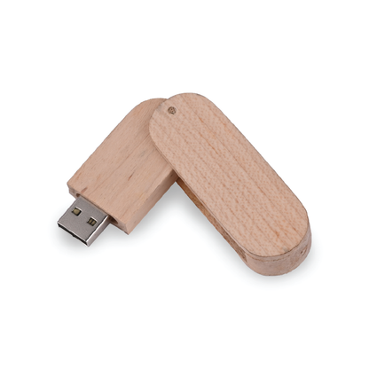 Personalized Wooden Swivel USB Pendrive for Promotions, Giveaway, Corporate, and Personal Gifting HKCSW701