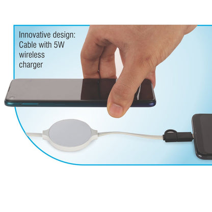 Personalized 2in1 Wireless Charger with Cables - For Office Use, Personal Use, or Corporate Gifting BGC100
