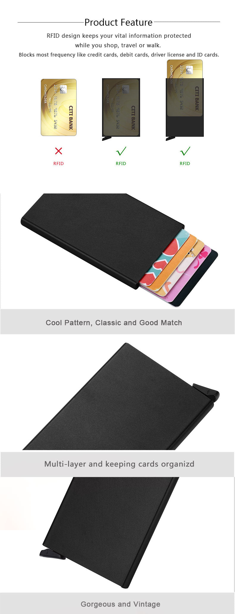Personalized RFID Blocking Business Card, Debit Card, cum Credit Card Holder - For Corporate Gifting, Event Gifting, Freebies, Promotions JAST001BK