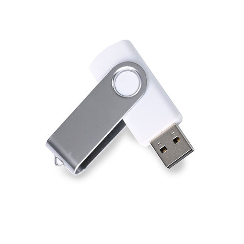 Personalized White Swivel USB Pendrive for Promotions, Giveaway, Corporate, and Personal Gifting HKCSS501