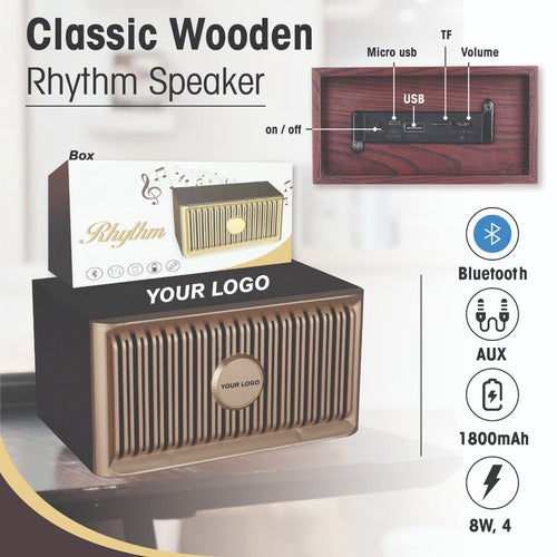 Personalized Wooden Rhythm Speaker - For Office Use, Personal Use, or Corporate Gifting