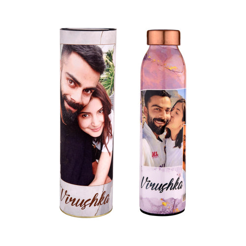 Personalized 360 Degree Copper Bottle with Customized Packaging - 500ml - For Corporate Gifting, Return Gift, Employee Customers or Stakeholder Gifting