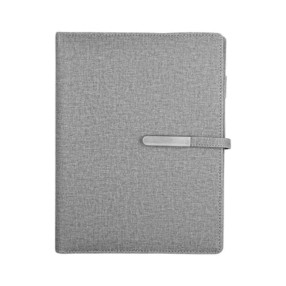Personalized Grey Jute Power Bank Notebook Diary - For Office Use, Personal Use, Return Gift, or Corporate Gifting - JDPBxx5000mAh HKJDPB