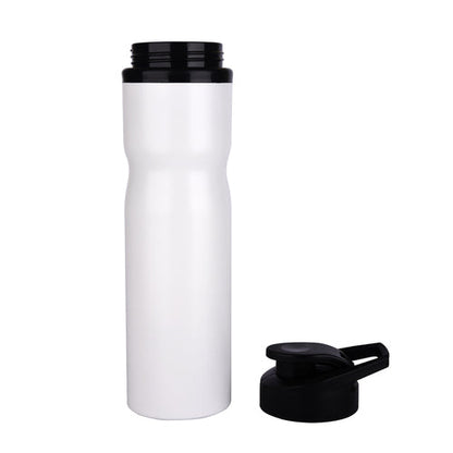 White Steel Sports Sipper Water Bottle Laser Engraved - 750ml - For Return Gift, Corporate Gifting, Office or Personal Use