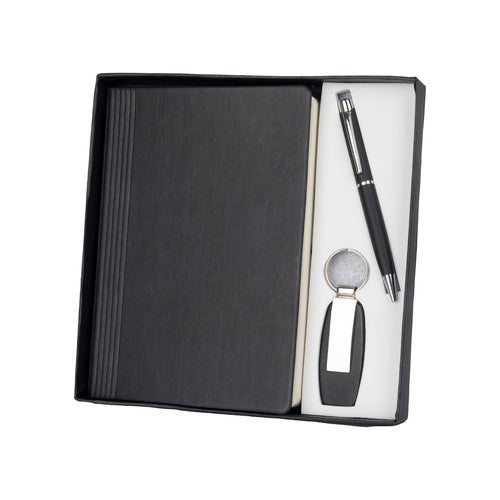 Black 3 in 1 Leather-finished Combo Gift Set - For Employee Joining Kit, Corporate, Client or Dealer Gifting HK2937