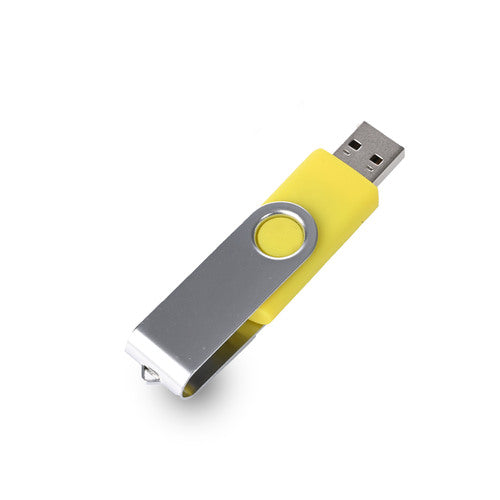 Personalized Yellow Swivel USB Pendrive for Promotions, Giveaway, Corporate, and Personal Gifting