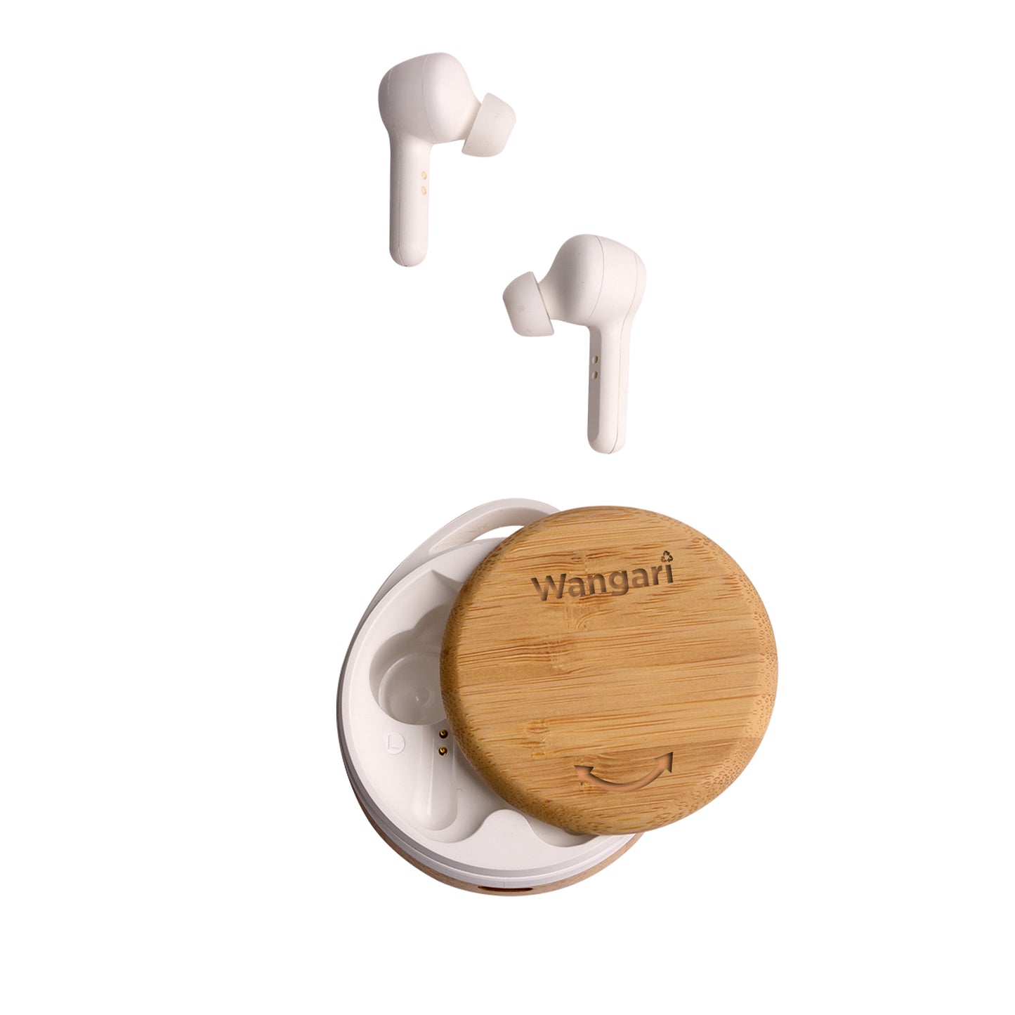 Personalized Bamboo Wireless Earbuds - For Corporate Gifting, Event Gifting, Stakeholder Gifting, Freebies, Promotions, Return Gift - HKWAE9001