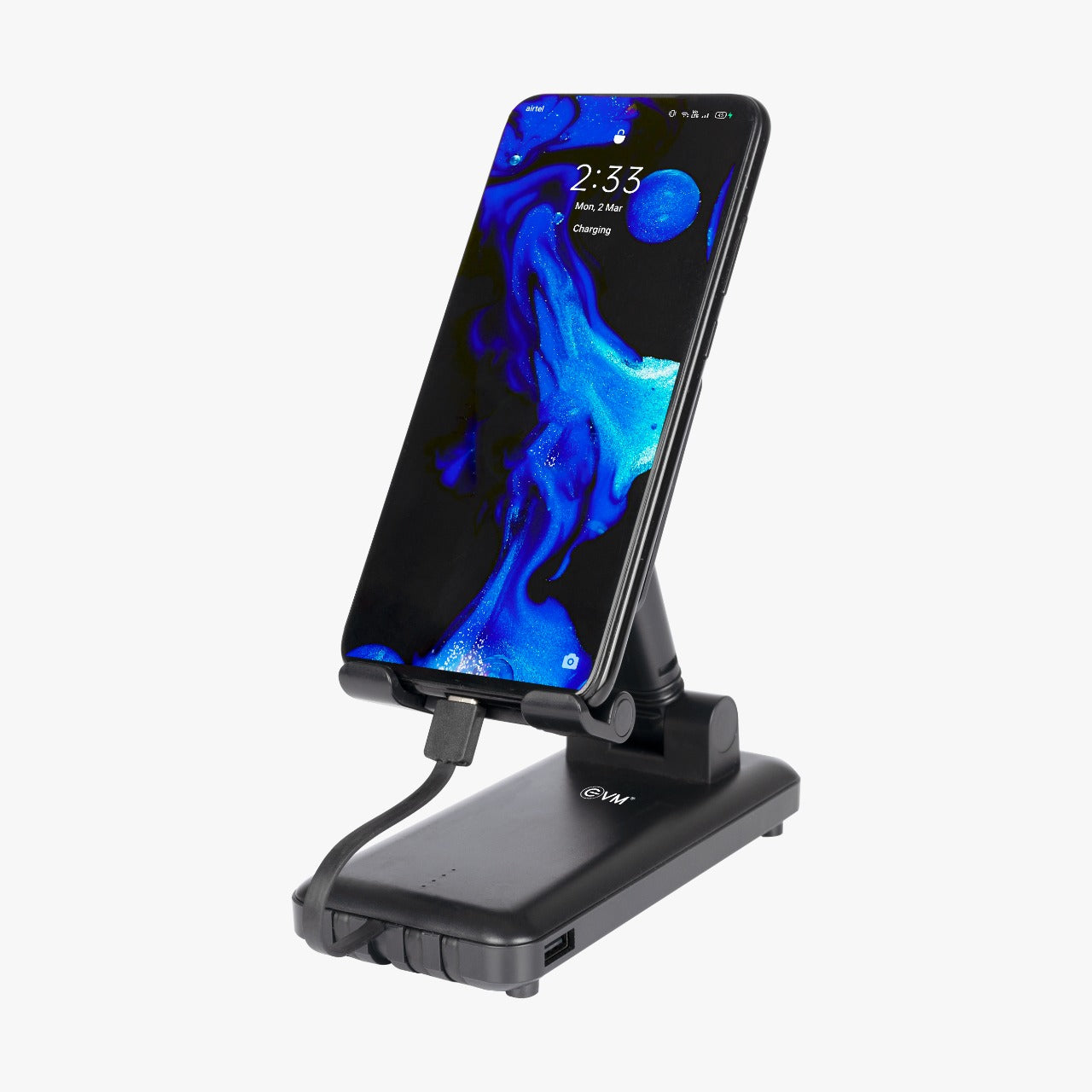 Personalized Black 10000mAh Power Bank cum Mobile Stand - For Corporate Gifting, Event Gifting, Freebies, Promotions - EnCase Pro P0206