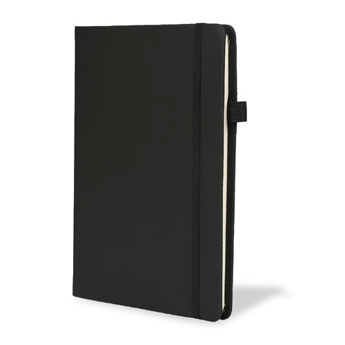 Personalized Logo Printed A5 Classic Black Corporate Diary - Notebook with Italian PU Cover - For Office Use, Personal Use, or Corporate Gifting HK01