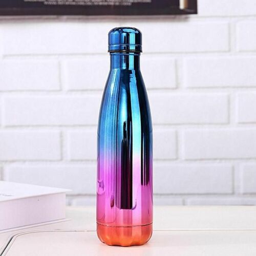 Personalized Rainbow Cola Shape Water Bottle Laser Engraved - Assorted Colors - 500ml