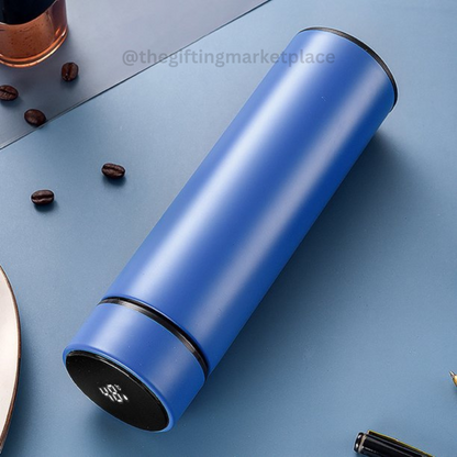 Personalized Blue Temperature Water Bottle - Laser Engraved - For Corporate Gifting, Event Gifting, Freebies, Promotions