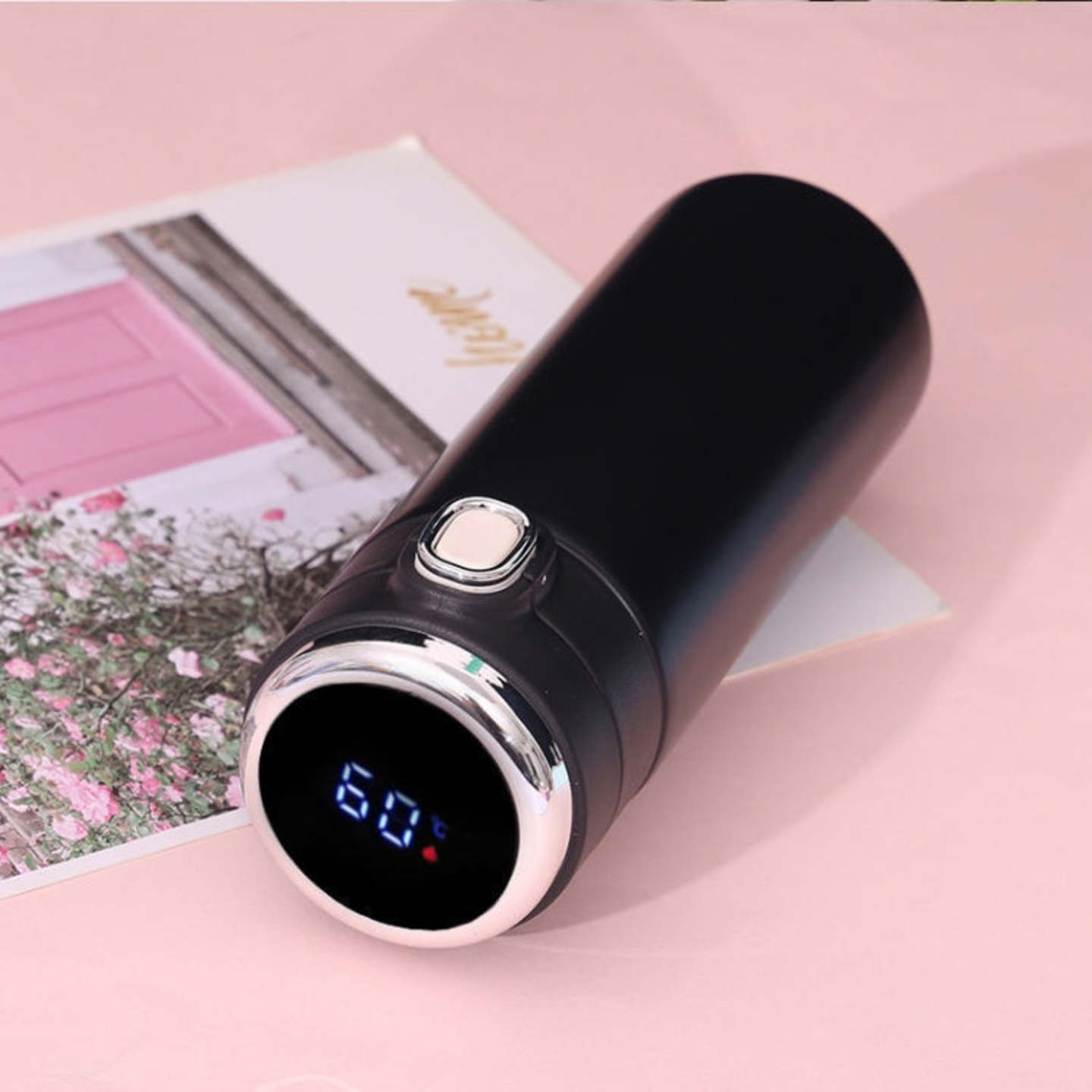 Personalized Premium Black Temperature Vaccum Flask - Laser Engraved